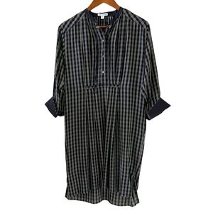 James Perse Standard Wool Blend Gray & Black Plaid Button Front Dress Size S